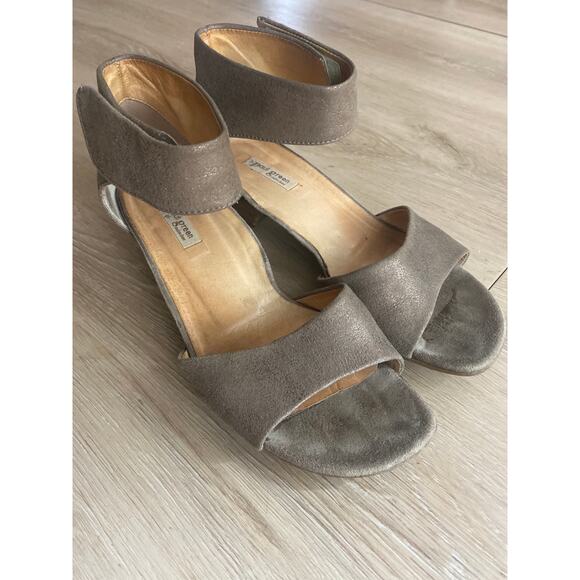 Paul Green sandals women’s size 37 brown metallic leather designer comfort - Picture 1 of 5